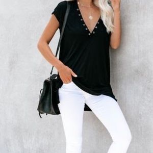 VICI Black VNeck shirt - fits loose! NEVER WORN